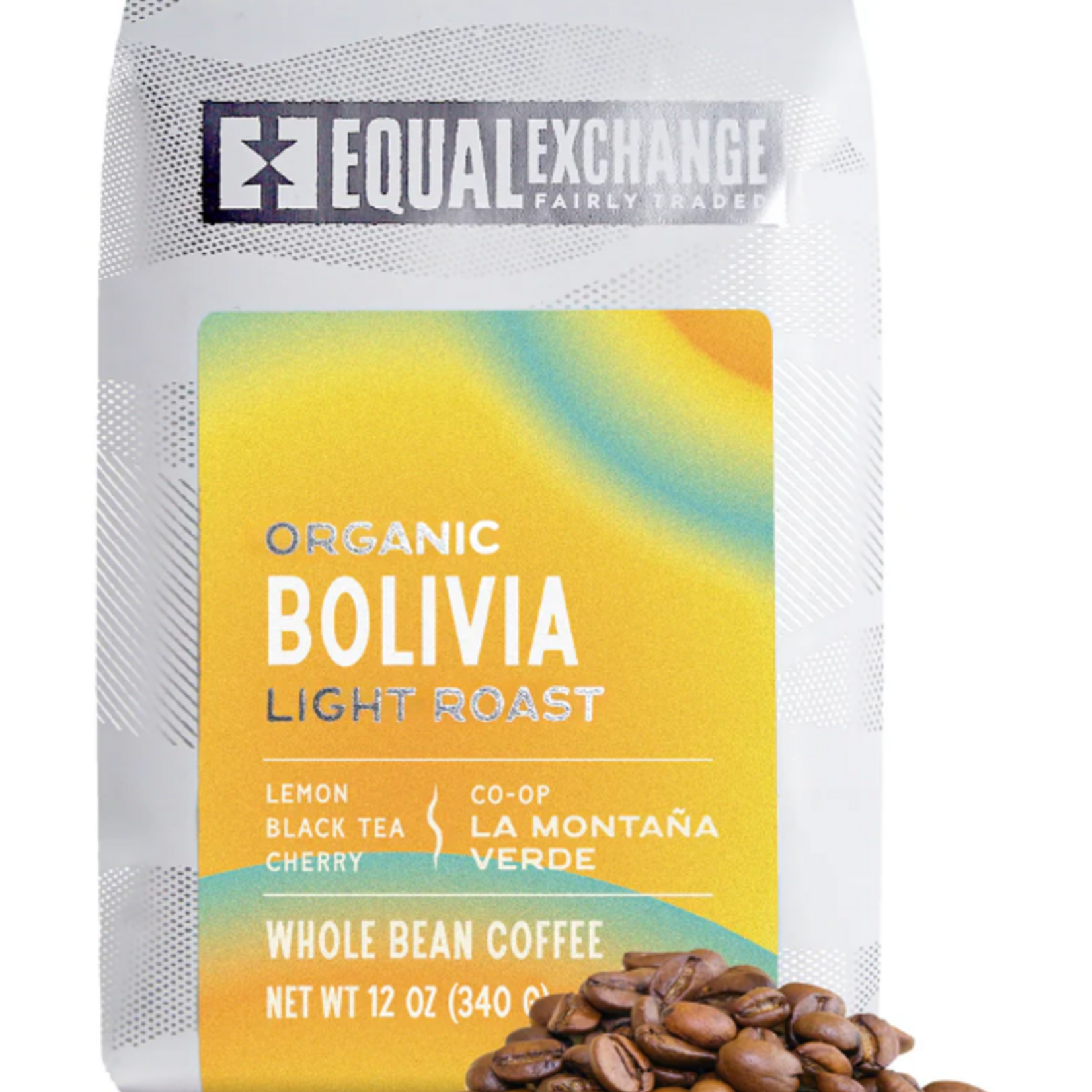 Equal Exchange Organic Bolivia Light Roast Coffee, 12oz Whole Bean