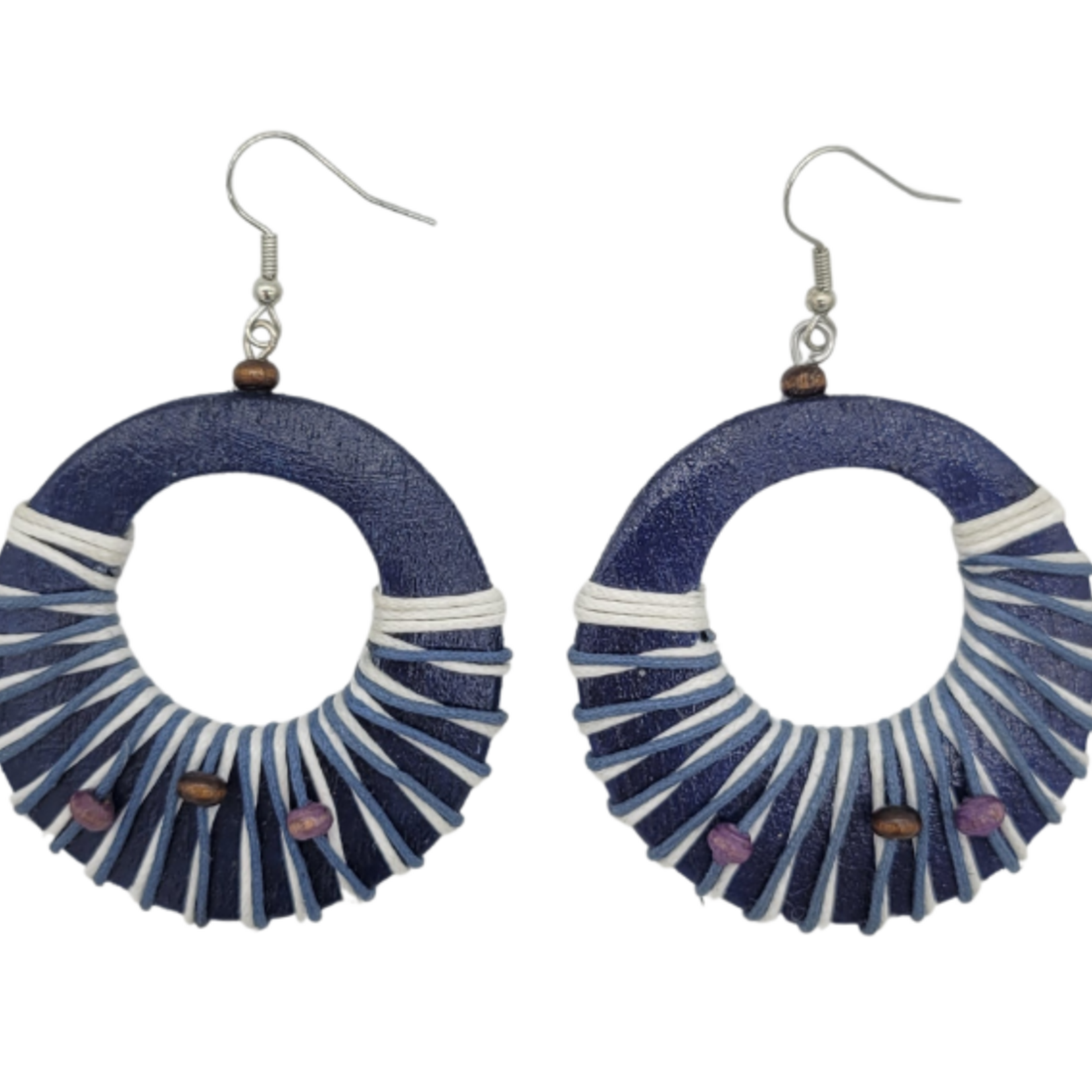 Unique Batik Geometric Balsa Wood Earrings