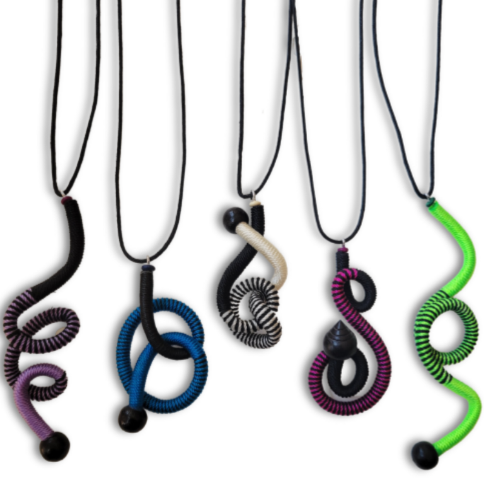 Unique Batik Fiddlehead Adjustable Pendant Necklace