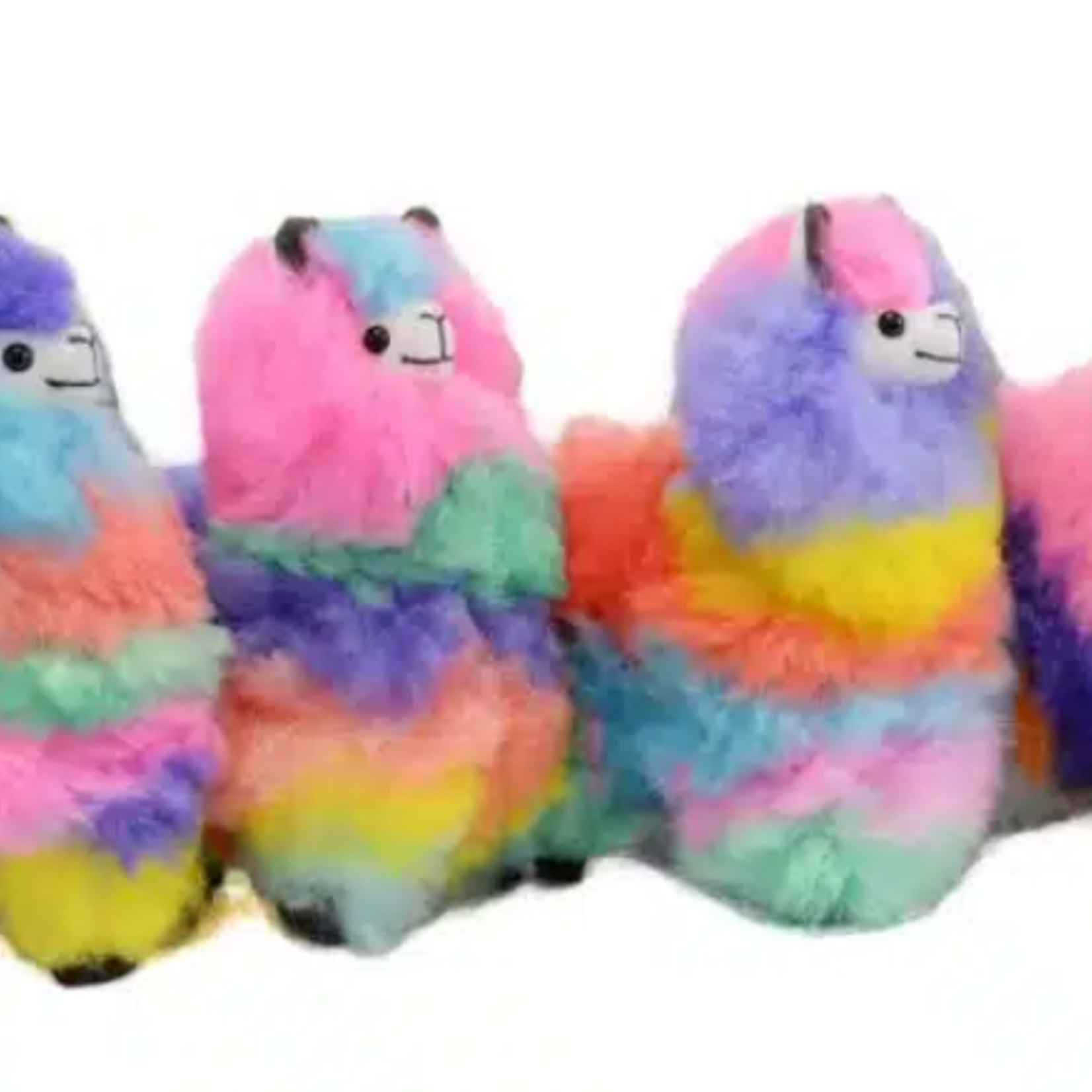 Minga Imports Alpaca Fur Plush 7" Rainbow Llama