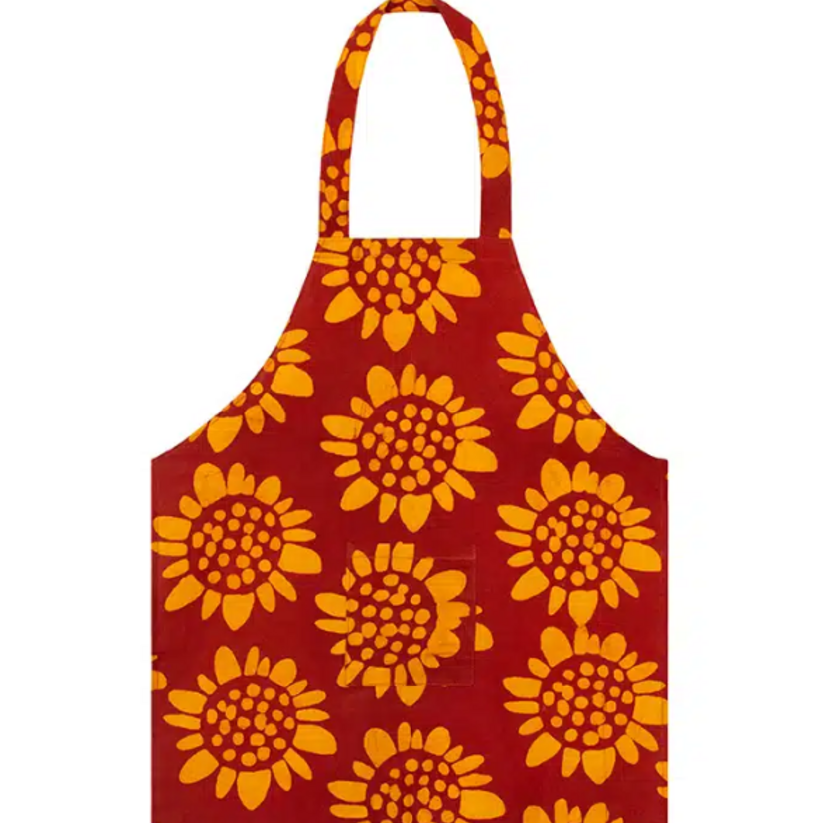 Global Mamas Apron Kids: Sunflower- Red-Organic