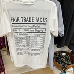 White Tee Shirt Fair Trade Facts--Small