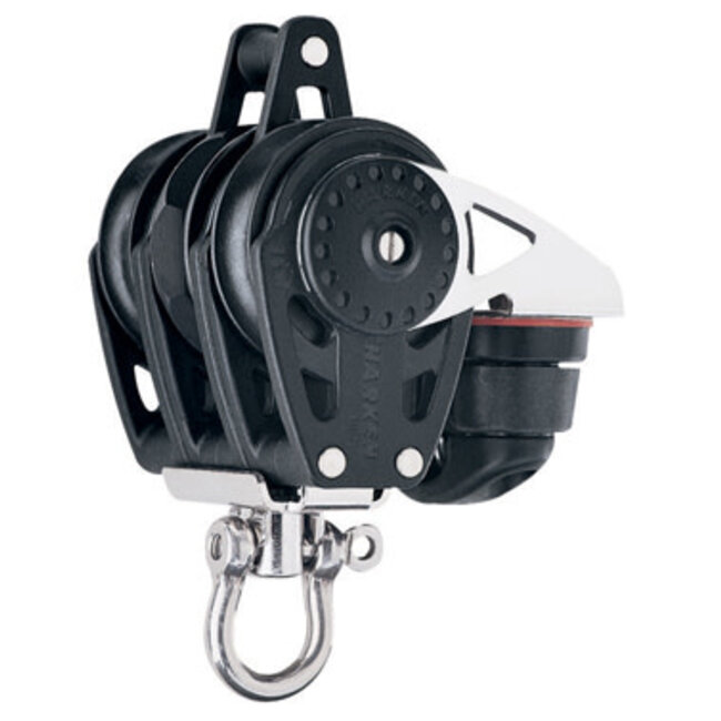 Harken 40mm Carbo Ratchet Triple Block with Becket and Cleat