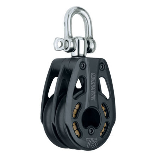 Harken Black Magic 75mm Double Block wirh Swivel