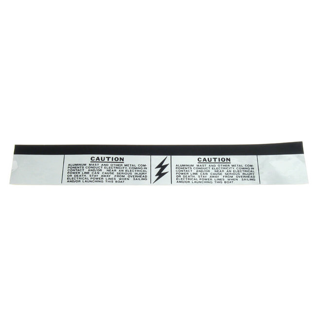 Hobie Caution Decal for Mast Black Silver