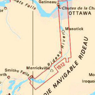 Canadian Hydrographic Serv Chart 1512 Ottawa to Smith Falls