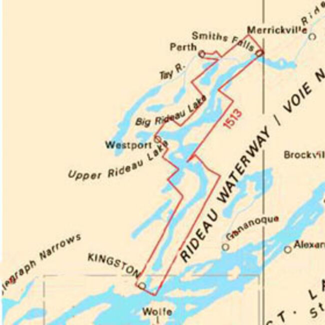 Canadian Hydrographic Serv Chart 1513 Kingston to Smith Falls