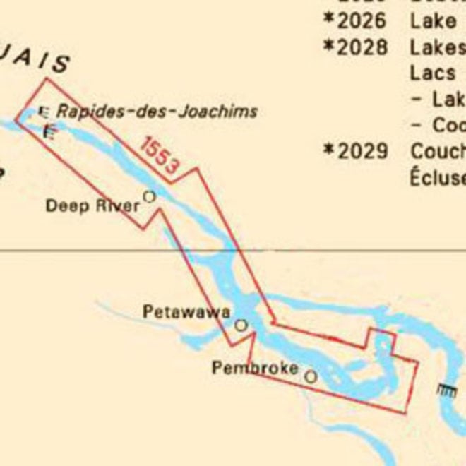 Chart 1553 Ottawa Deep River Petawawa Pembroke