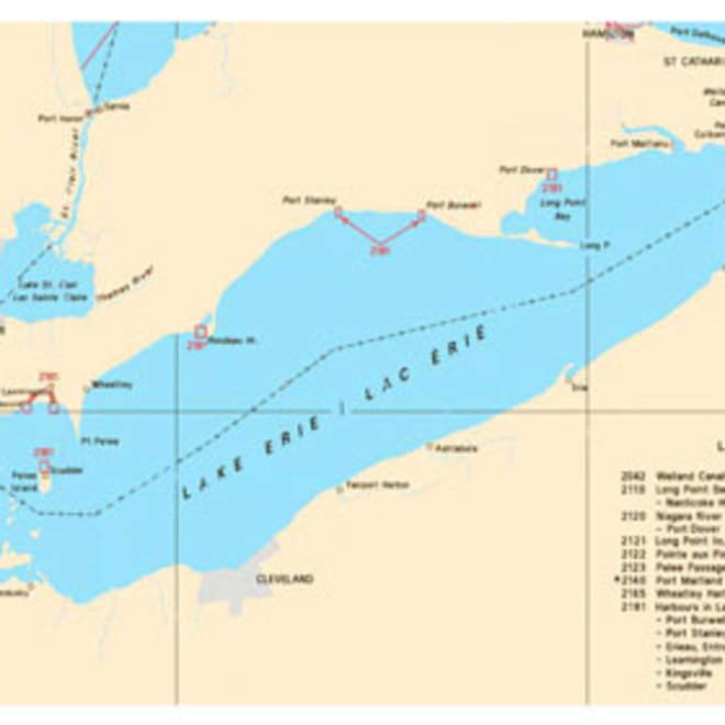 Harbours in Lake Erie Chart