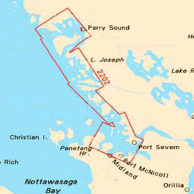 Canadian Hydrographic Serv Chart 2202 Port Severn to Parry Sound