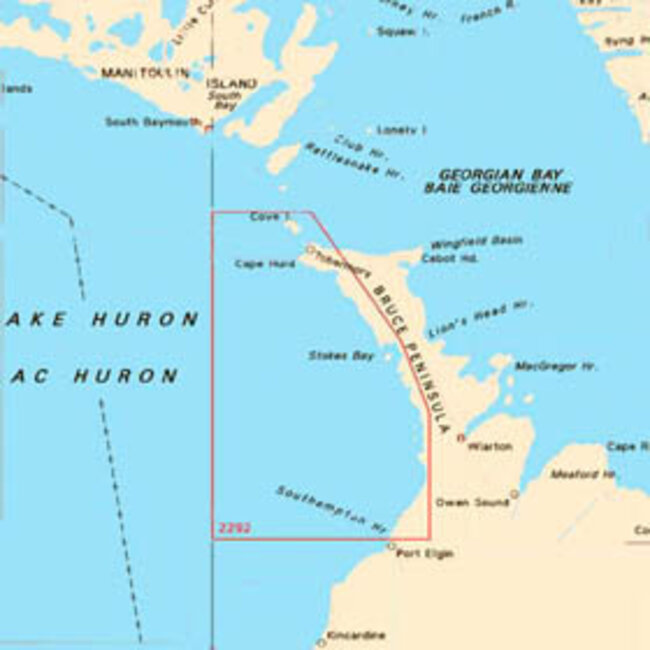 Canadian Hydrographic Serv Chart 2292 Chantry Island to Cove Island