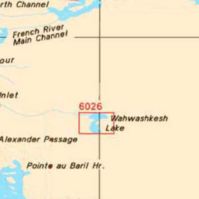 Canadian Hydrographic Serv Chart 6029 Wahwashkesh Lake
