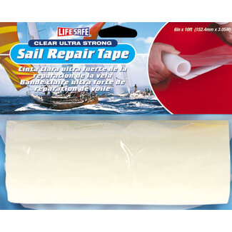 Life Safe Tape Sail Patch Repair Tape | 6in x 10 ft | Clear