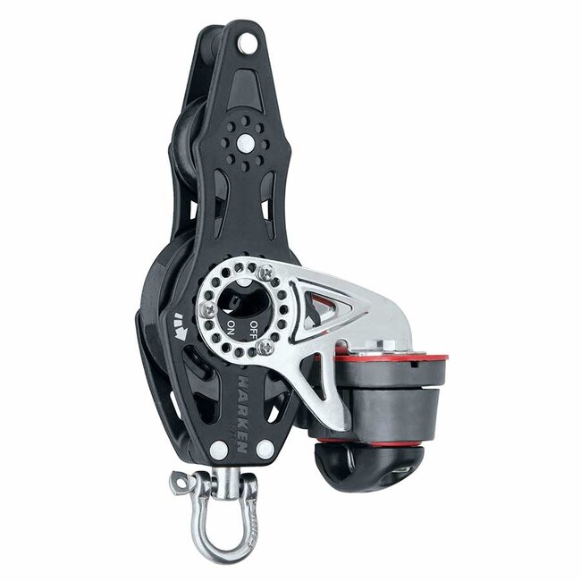 Harken 57mm Carbo Ratchet Fiddle Block with Cleat and Becket