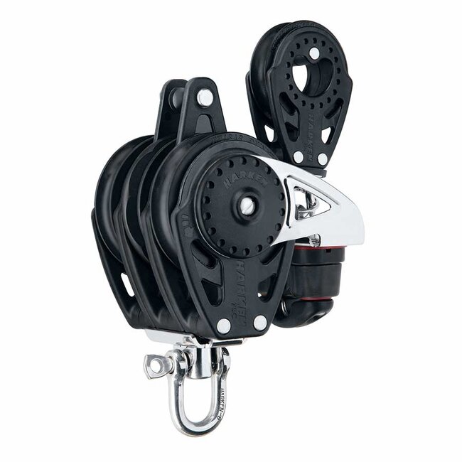 Harken 75mm Carbo Ratchamatic Triple Block w 57mm Single Block Cleat and Becket
