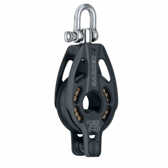 Harken Black Magic 75mm Single Block with Swivel and Becket