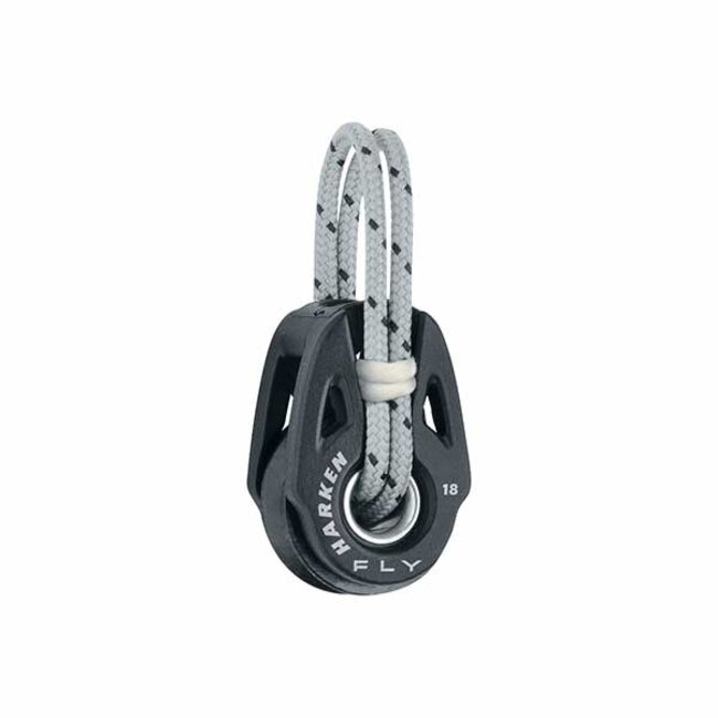 Harken Carbo Fly T18 18mm Soft Attach Single Block Narrow Head with Line