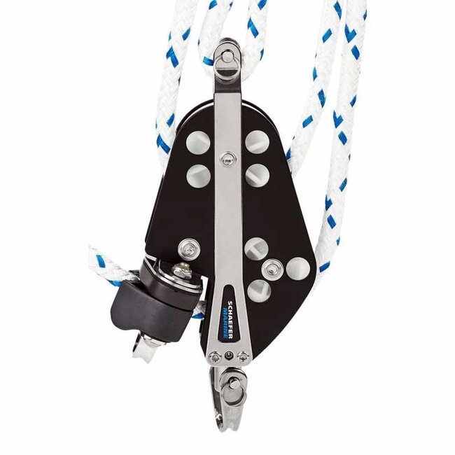 Schaefer Marine Schaefer Fiddle Block with Cleat and Becket Aluminum Cheeks