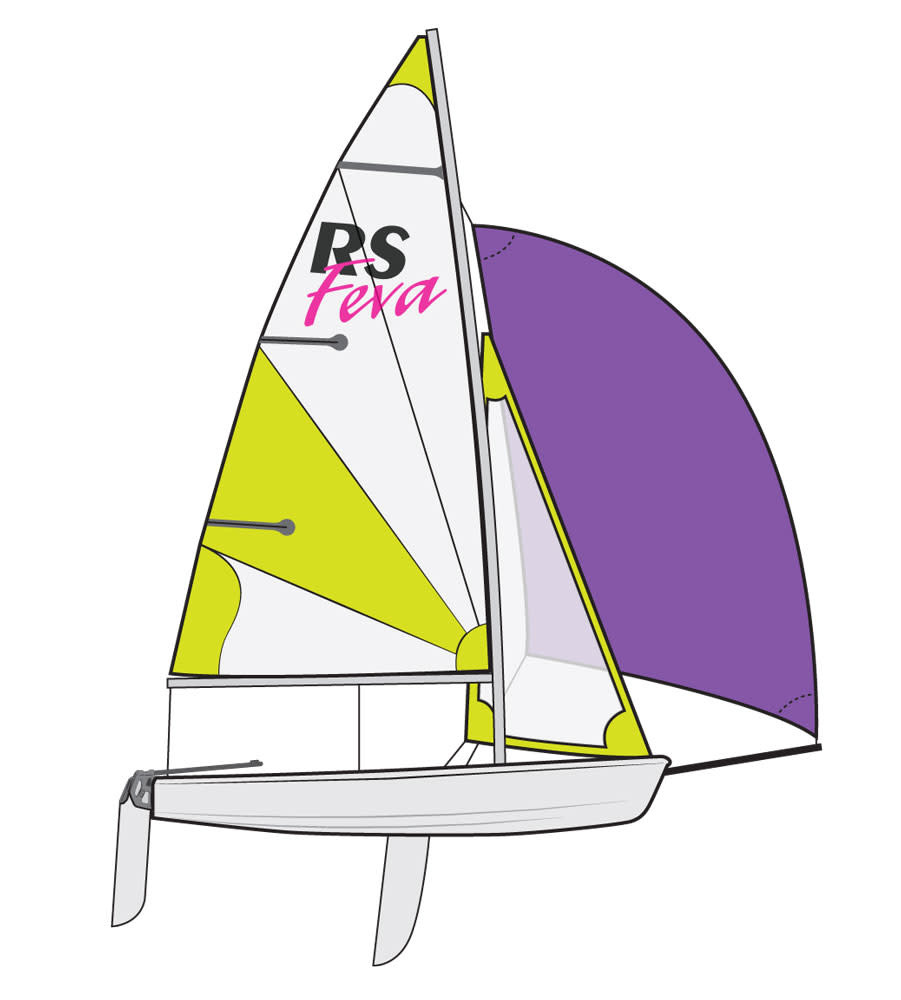 RS Feva Sailboat w Gennaker - Fogh Marine Store | Sail Kayak SUP