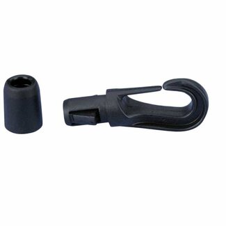 Bainbridge Shock Cord Hook 1/4 Black Delrin Bainbridge