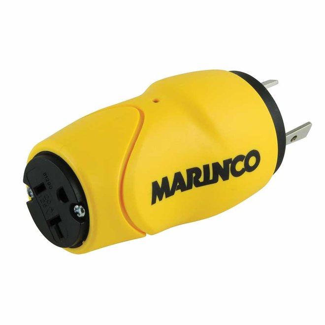 Marinco Straight Adapter Male 30A to Female 15A