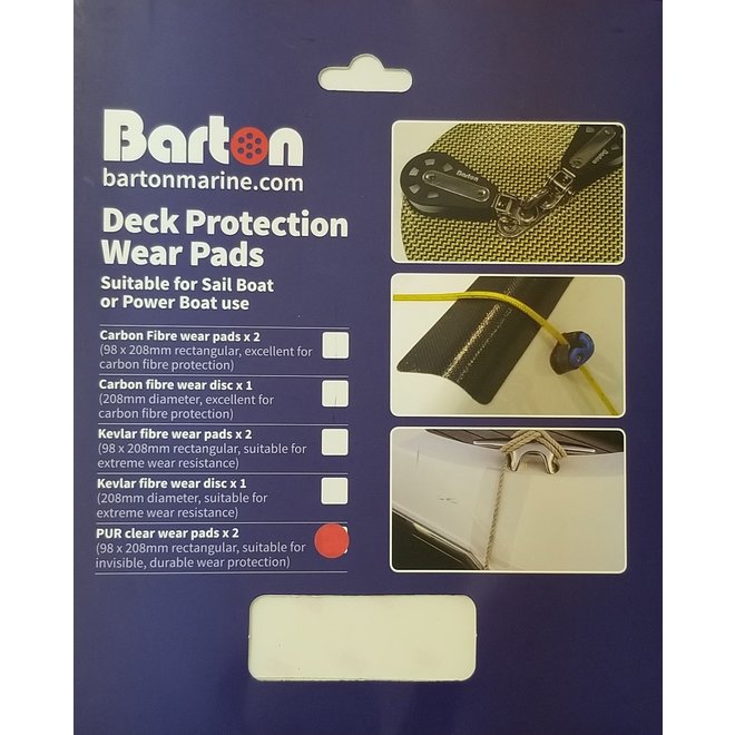 Barton Clear Wear Pads- twin pack, 200x98mm