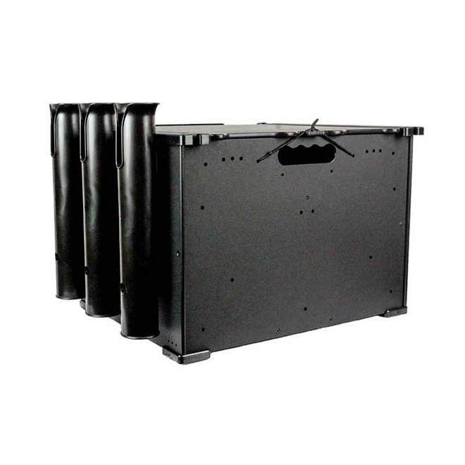 YakAttack BlackPak, 12X16X11, Black, Includes lid and 3 rod holders