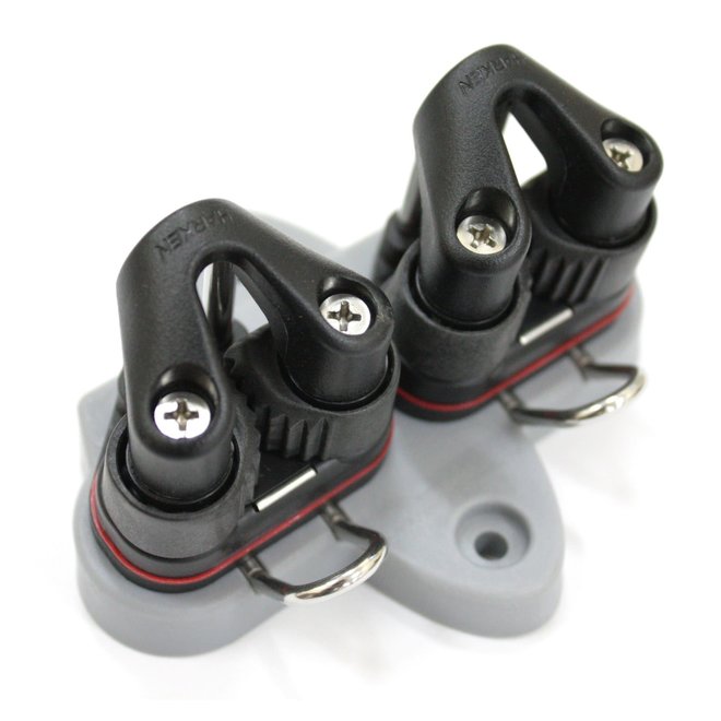 Plate w/Cleat,  C'ham/Outhaul, Harken, ILCA