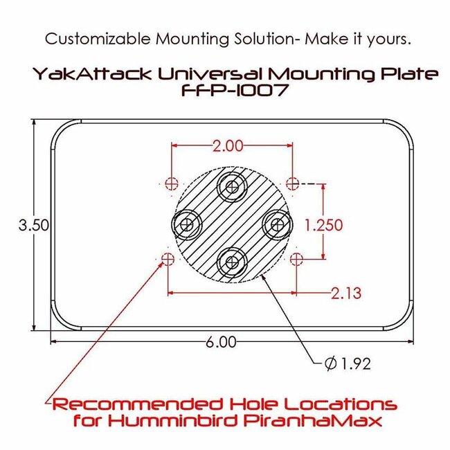 Yak Attack YakAttack Universal Mounting Plate |  LockNLoad Track Mounting System