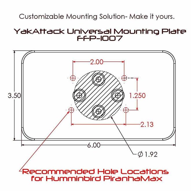 YakAttack Universal Mounting Plate |  LockNLoad Track Mounting System