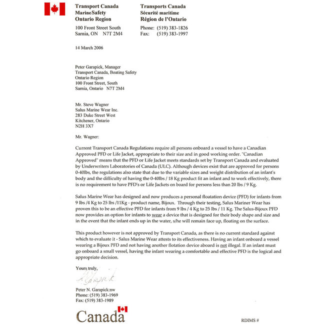 Salus Marine Salus Bijoux Baby PFD 9-25 lbs