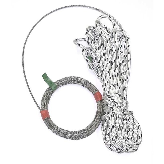 Wire-Rope Halyard 40ft 3/16 Wire 50ft 3/8 Rope