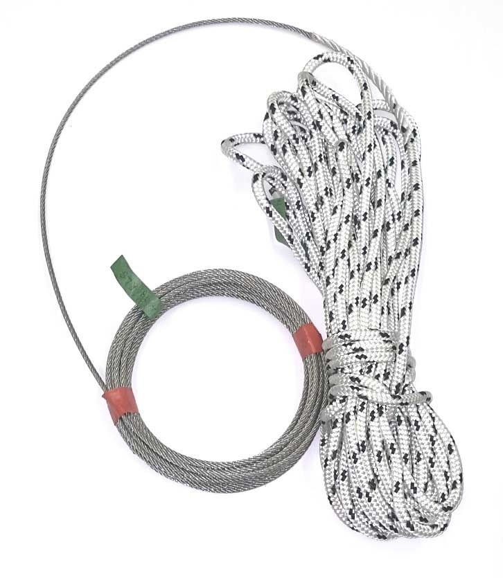 WireRope Halyard 40ft 3/16 Wire 50ft 3/8 Rope Fogh Marine Store