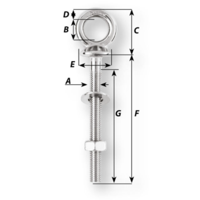 Eyebolt 6mm x 60mm BL 900kg Wichard