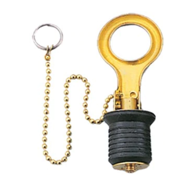 Drain Plug Flip Top 1in w Chain Brass