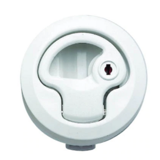 Victory Flush Latch 60mm Diameter White Plastic With Lock