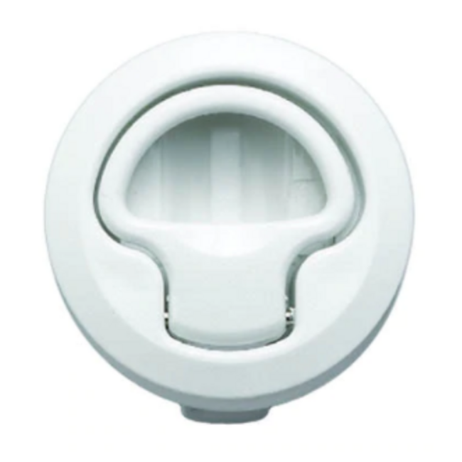 Victory Flush Latch 60mm Diameter White Plastic No Lock