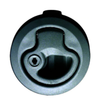 Victory Flush Latch 60mm Diameter Black Plastic with Lock
