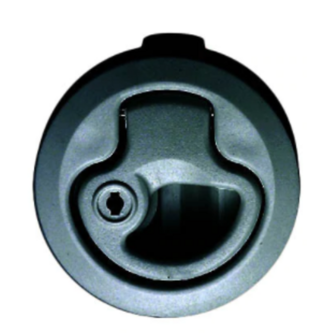 Victory Flush Latch 60mm Diameter Black Plastic with Lock