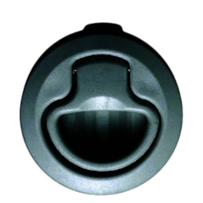 Flush Latch 60mm Diameter Black Plastic No Lock