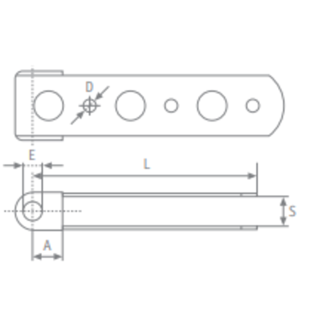 Rudder Gudgeon 3/8'' hole 1-3/8'' inside width