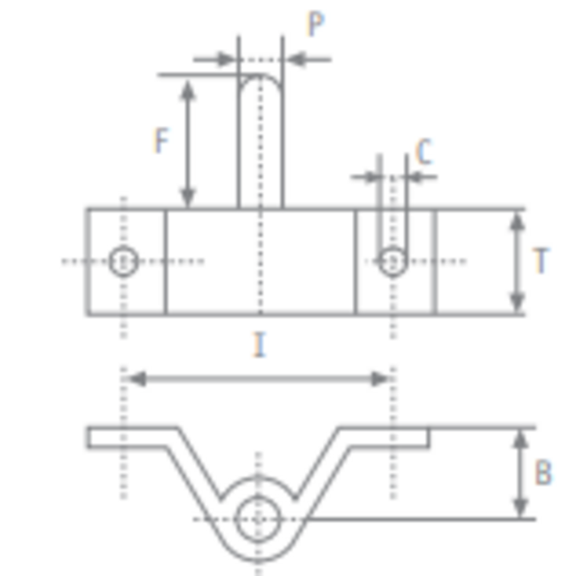 Viadana Hardware Transom Pintle 3/8" Pin 1-3/4" length