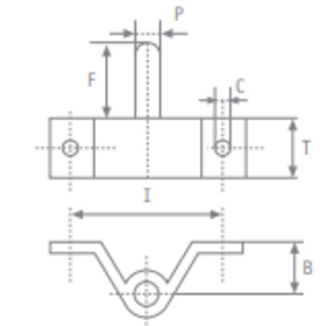 Transom Pintle 3/8" Pin 1-3/4" length