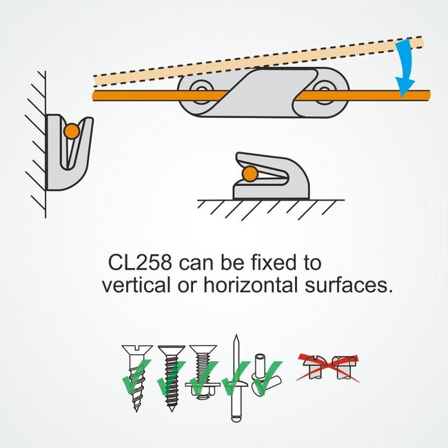 Clamcleat Clamcleat Racing Fine Line Starboard 3-6mm Aluminum