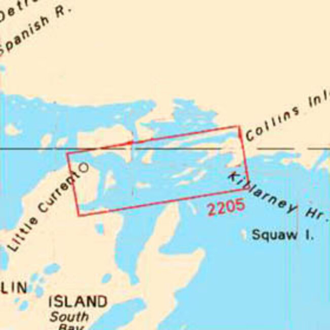 Canadian Hydrographic Serv Chart 2205 Killarney to Little Current