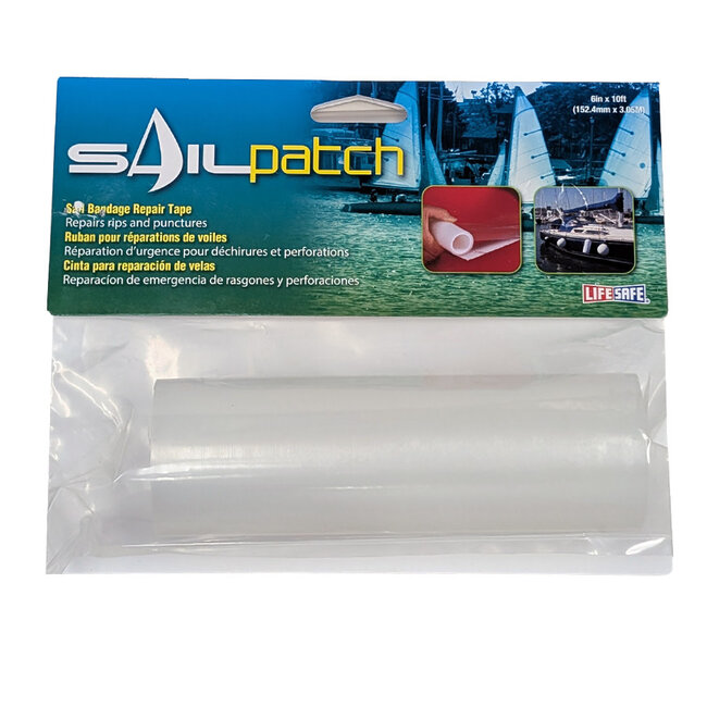 Life Safe Tape Sail Patch Repair Tape | 6in x 10 ft | Clear