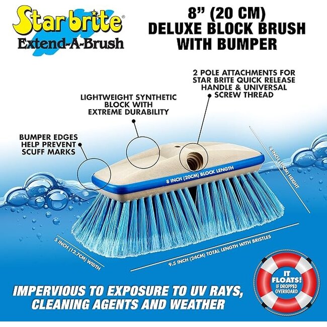Starbrite Starbrite Deluxe Medium Wash Brush Blue 8in
