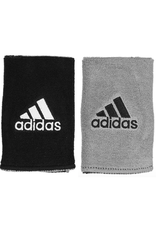 ADIDAS DOUBLE WIDE INTERVAL REVERSIBLE WRISTBAND BLACK/GREY