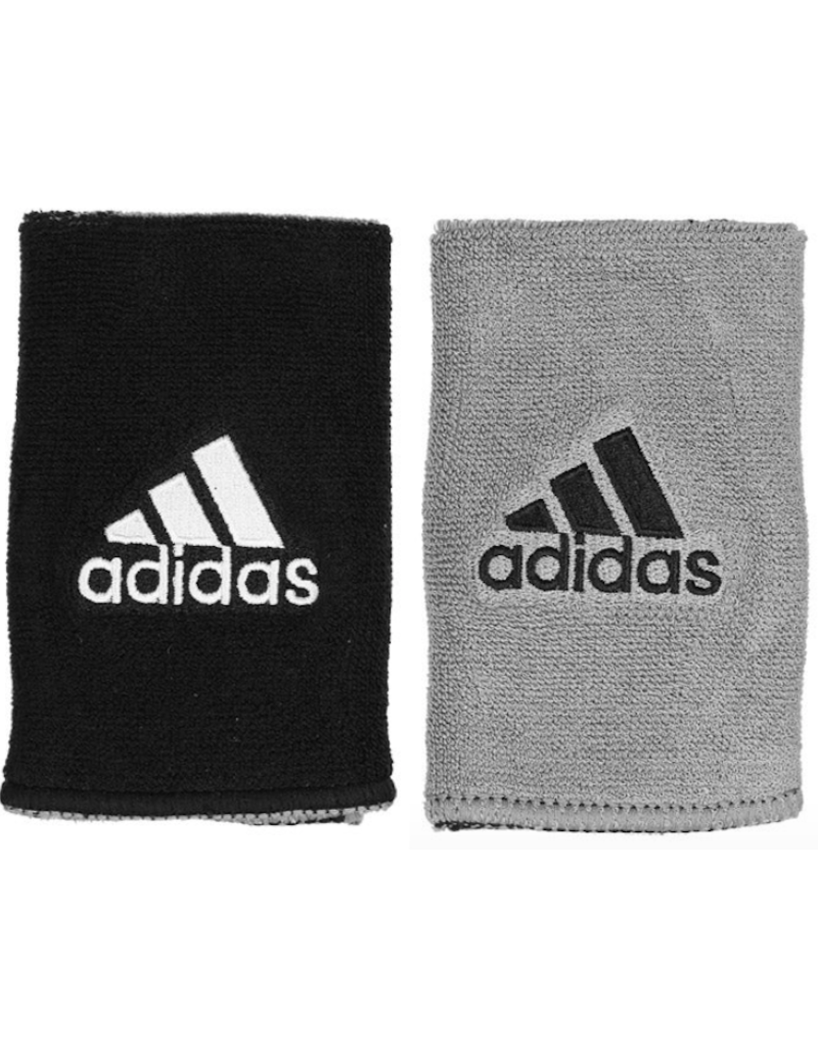 ADIDAS DOUBLE WIDE INTERVAL REVERSIBLE WRISTBAND BLACK/GREY