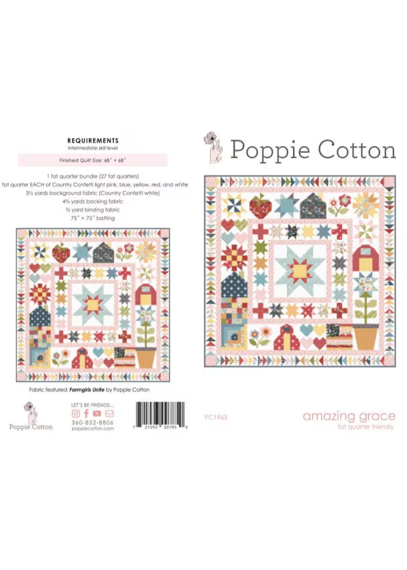 Poppy Cotton Amazing Grace Quilt Pattern